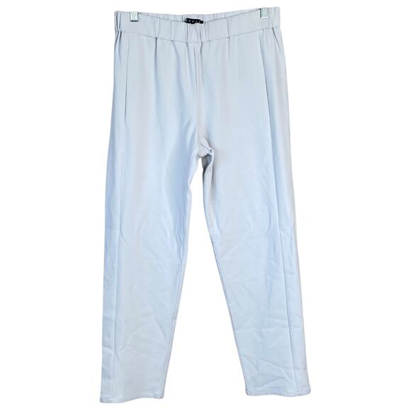 THEORY Korene Trinity 2 Slim Crop Pants Pull On Elastic Waist White Size Small - Picture 1 of 8